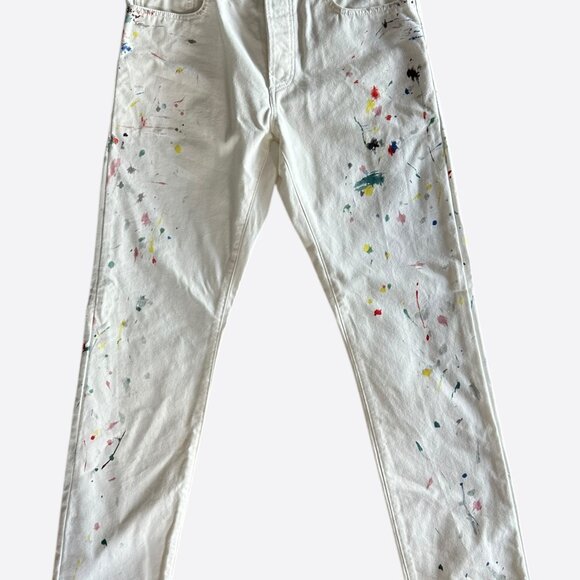 Dior White Paint Splatter Slim Jeans - Picture 1 of 6
